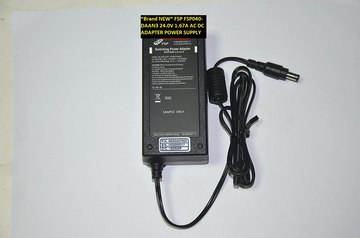 *Brand NEW* AC100-240V FSP 24.0V 1.67A FSP040-DAAN3 AC DC ADAPTER POWER SUPPLY